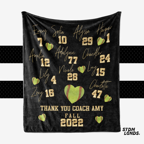 Softball Heart Signature Series Blanket